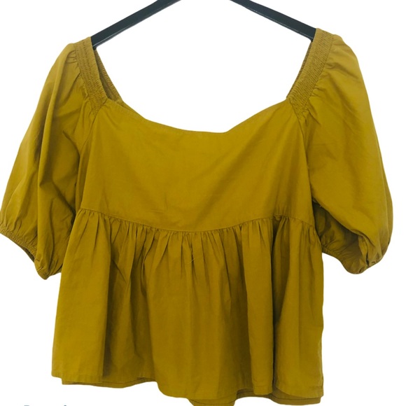 Free People Button Front Puffed Sleeve Top - Picture 2 of 6